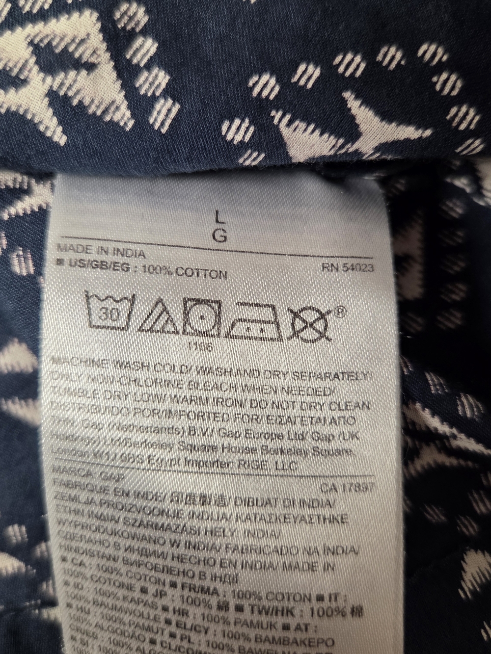 Gap Women’s Navy Printed Short-Sleeve Top Large - Picture 6 of 8